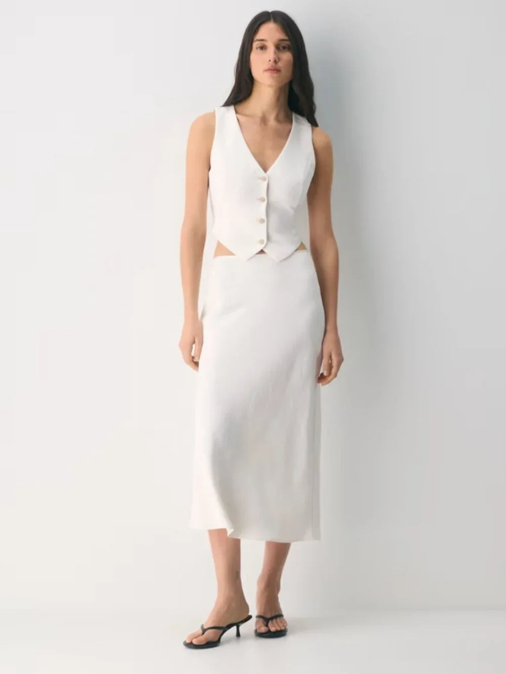 NWT Aritzia WILFRED Pacino Vest - Crepette - Light Birch 10 - Picture 2 of 8